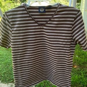 Dockers brown striped short sleeve t-shirt size M